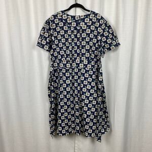 ModCloth Circus Blue Floral Waist Tie Midi Dress Sz.UK20/US16